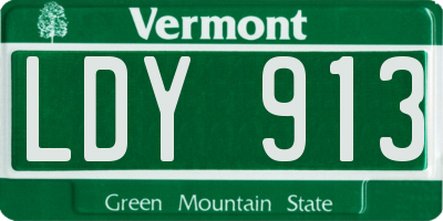 VT license plate LDY913