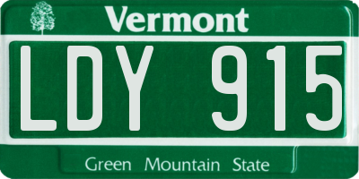 VT license plate LDY915