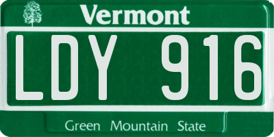 VT license plate LDY916