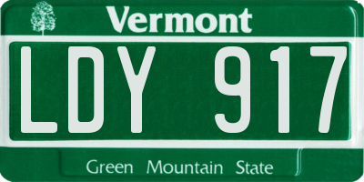 VT license plate LDY917