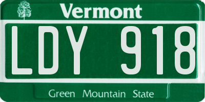 VT license plate LDY918