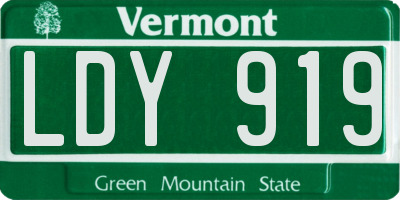 VT license plate LDY919
