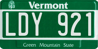 VT license plate LDY921