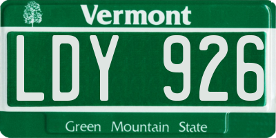 VT license plate LDY926