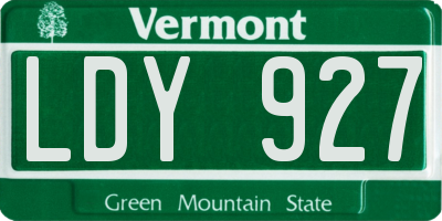 VT license plate LDY927
