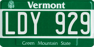 VT license plate LDY929