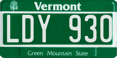 VT license plate LDY930