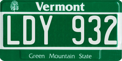 VT license plate LDY932
