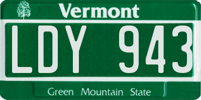 VT license plate LDY943