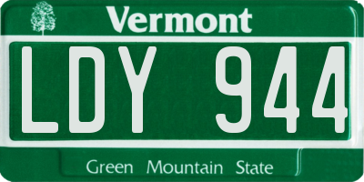 VT license plate LDY944