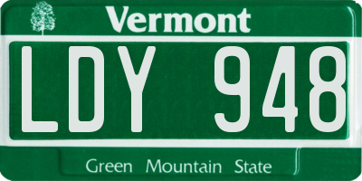 VT license plate LDY948