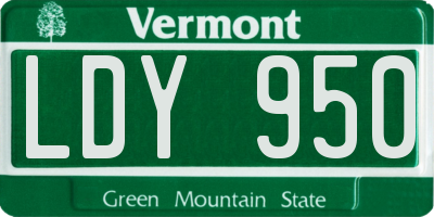 VT license plate LDY950