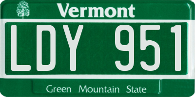 VT license plate LDY951