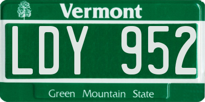 VT license plate LDY952