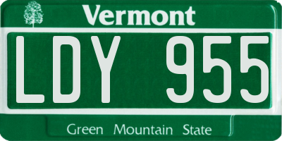 VT license plate LDY955