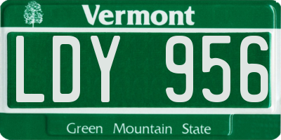 VT license plate LDY956