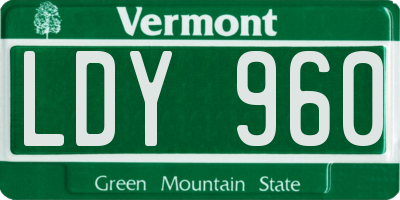 VT license plate LDY960