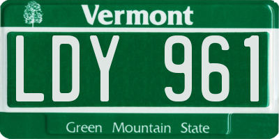 VT license plate LDY961