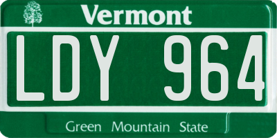 VT license plate LDY964