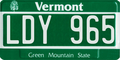 VT license plate LDY965