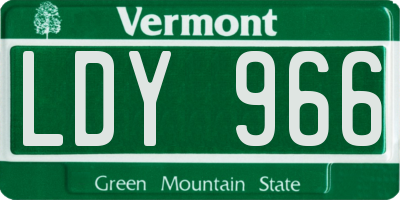 VT license plate LDY966