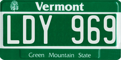 VT license plate LDY969
