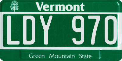 VT license plate LDY970