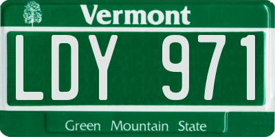 VT license plate LDY971