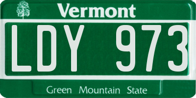VT license plate LDY973