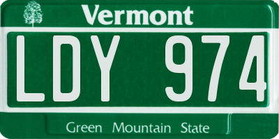 VT license plate LDY974