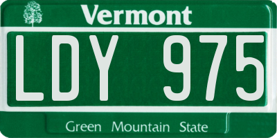VT license plate LDY975