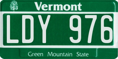 VT license plate LDY976