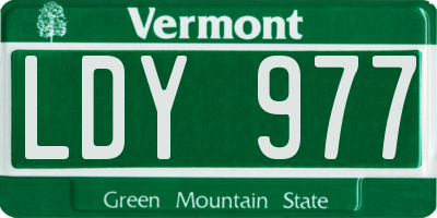 VT license plate LDY977