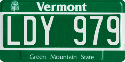 VT license plate LDY979