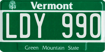 VT license plate LDY990