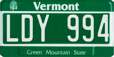 VT license plate LDY994