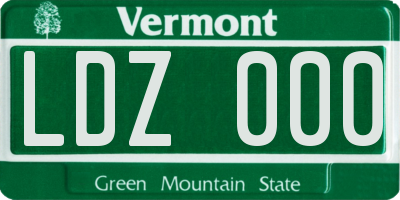 VT license plate LDZ000