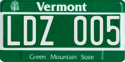 VT license plate LDZ005
