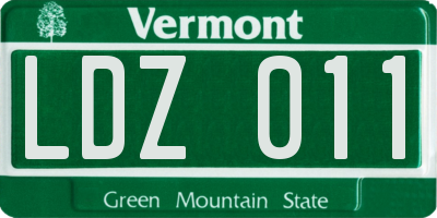 VT license plate LDZ011