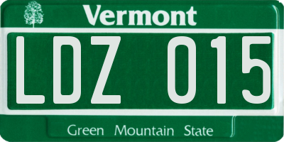 VT license plate LDZ015