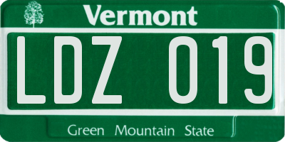 VT license plate LDZ019