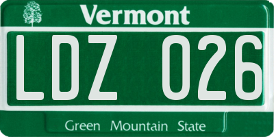 VT license plate LDZ026