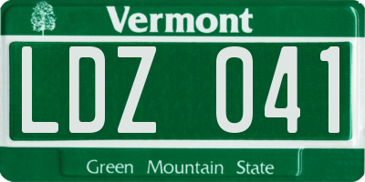 VT license plate LDZ041