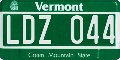 VT license plate LDZ044