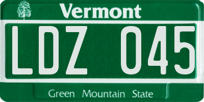VT license plate LDZ045