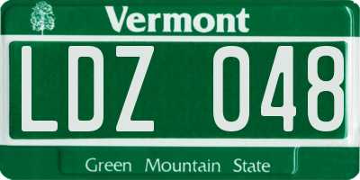 VT license plate LDZ048