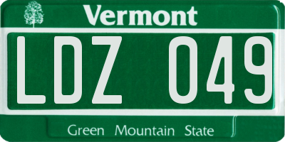 VT license plate LDZ049