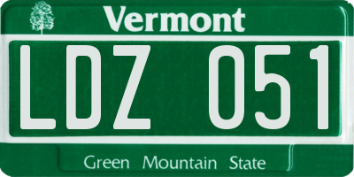 VT license plate LDZ051