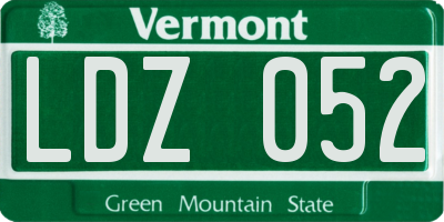 VT license plate LDZ052