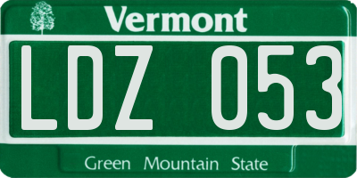 VT license plate LDZ053